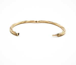 Twisted Strands of Gold Bangle with Double Lock Catch