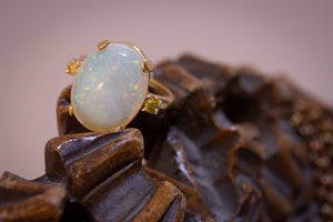 Large and Luminous Natural Australian Opal Ring