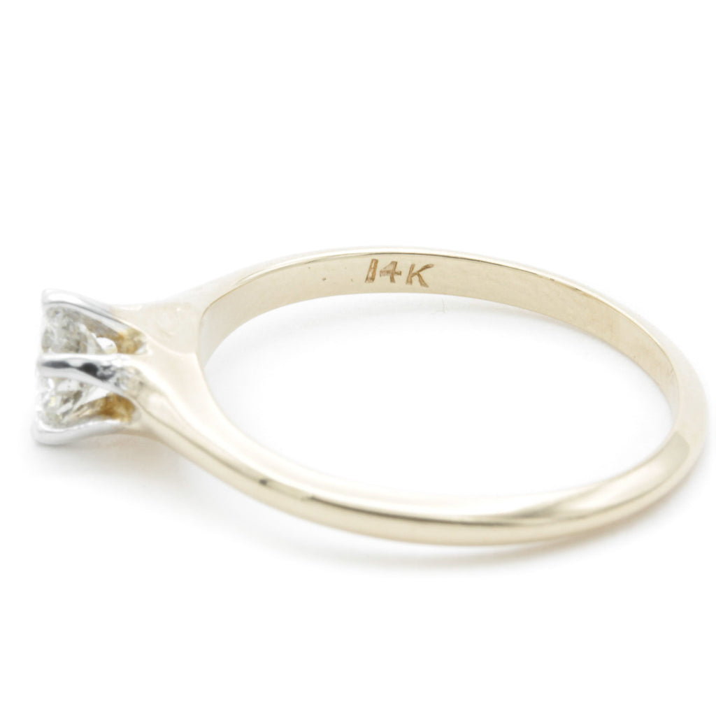 14 Karat Tiffany Style Pink Gold Diamond Solitaire Ring