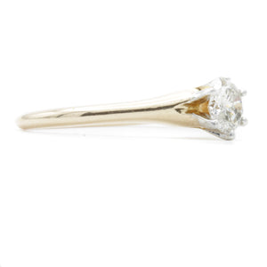 14 Karat Tiffany Style Pink Gold Diamond Solitaire Ring