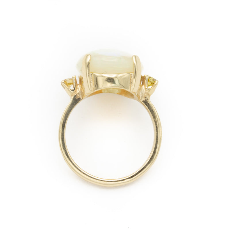 Large and Luminous Natural Australian Opal Ring