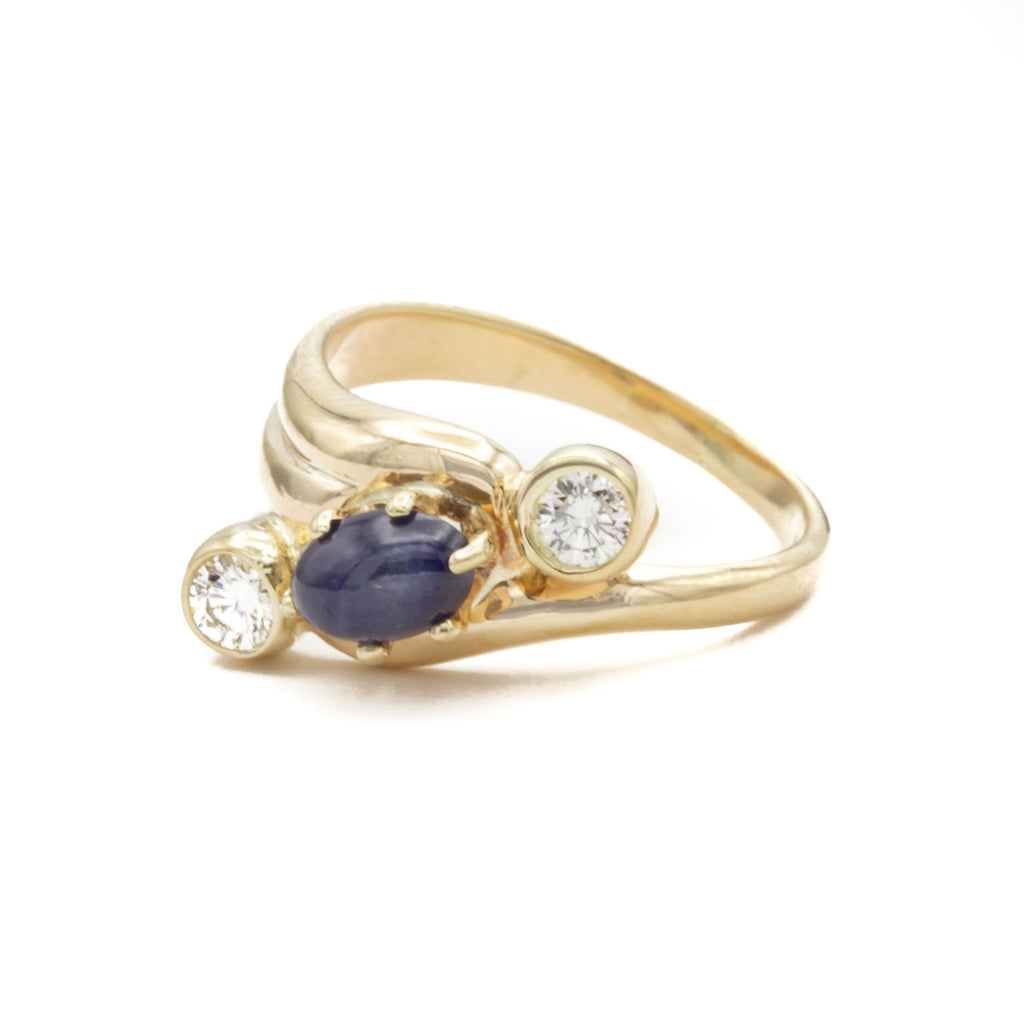 Simply Sublime Sapphire and Diamond Handmade Engagement or Dinner Ring
